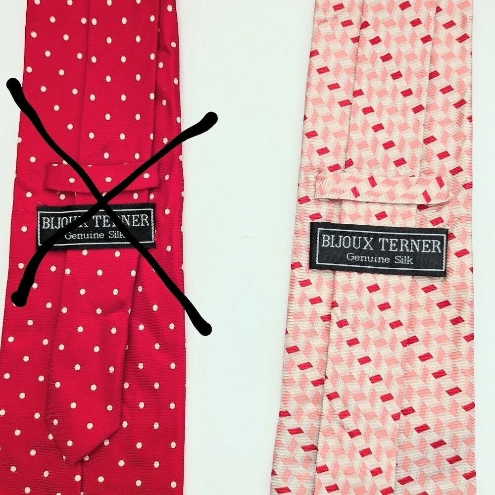 Bijoux Terner 100% Silk Men's Tie - Red/Pink Pattern